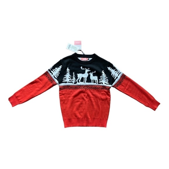 Camii Mia Girls' Reindeer Pullover Crewneck Ugly Christmas Sweater Medium NWT - Picture 3 of 12